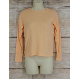 VINTAGE Kimlon by RBK Importers Womens Size Small Crew Neck Ribbed Shirt Peach